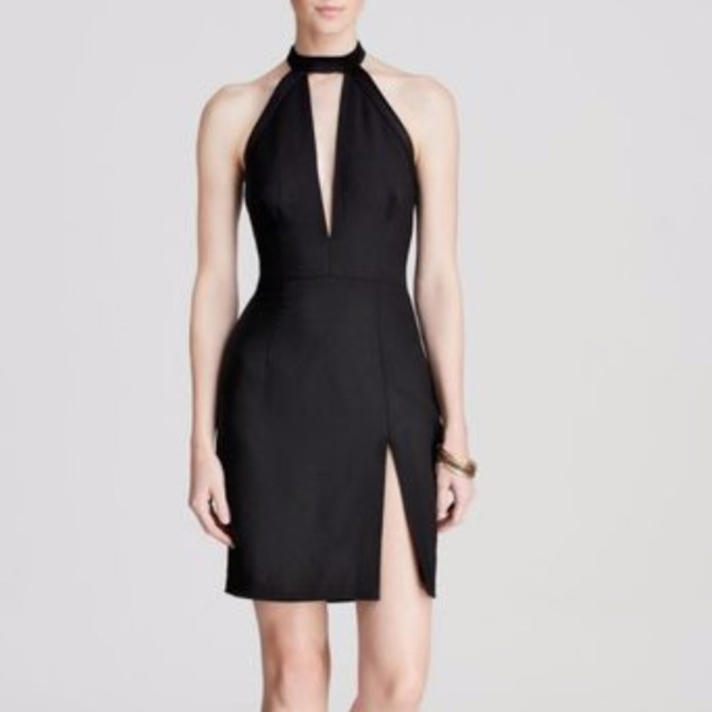 NW0T Guess Deep Halter V Dress - Black - 2